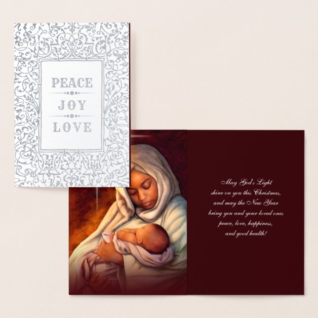 Madonna and Child Luxury Real Foil Christmas Cards (Display)
