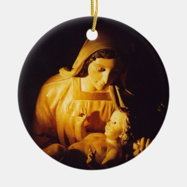 Madonna and Child: Madrid Ceramic Tree Decoration (Front)