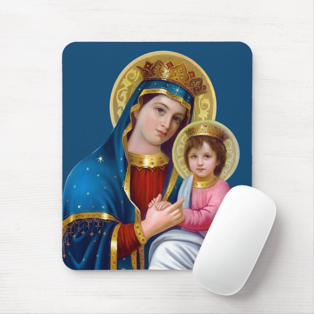 Madonna And Child Mouse Pad (With Mouse)