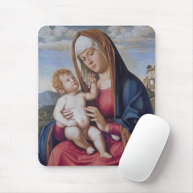 Madonna And Child Mouse Pad (With Mouse)