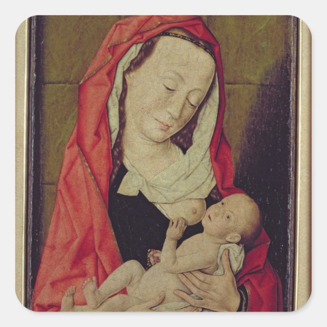 Madonna and Child (panel) Square Sticker (Front)