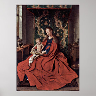 Madonna and child reading by Jan van Eyck Poster