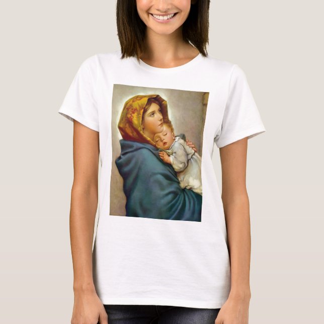 Madonna and Child Roberto Ferruzzi Madonnina Mary T-Shirt (Front)
