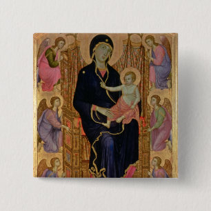 Madonna and Child (Rucellai Madonna) 1285 (tempera 15 Cm Square Badge