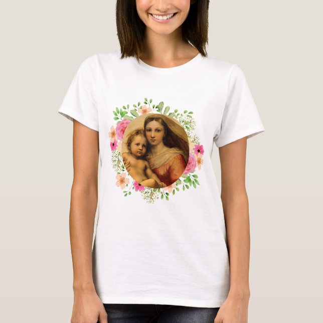 Madonna and Child Sistine by Rafael T-Shirt (Front)