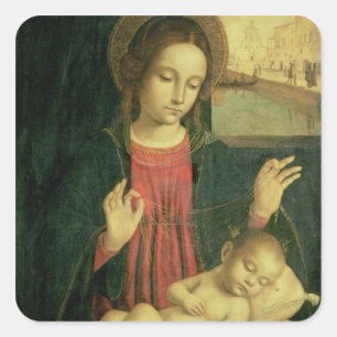 Madonna and Child Square Sticker