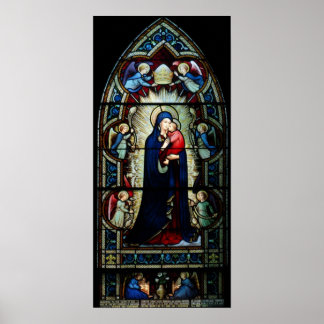 Madonna and Child Stained Glass Poster