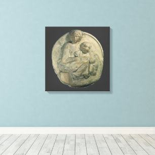 Madonna and Child, Tondo Pitti by Michelangelo Canvas Print