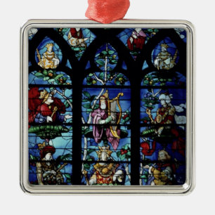 Madonna and Child with angels and portraits reflec Metal Tree Decoration