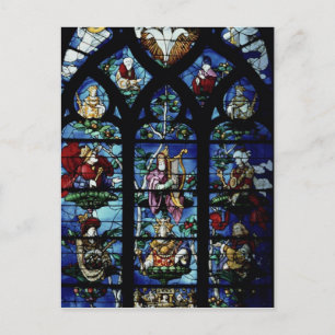 Madonna and Child with angels and portraits reflec Postcard