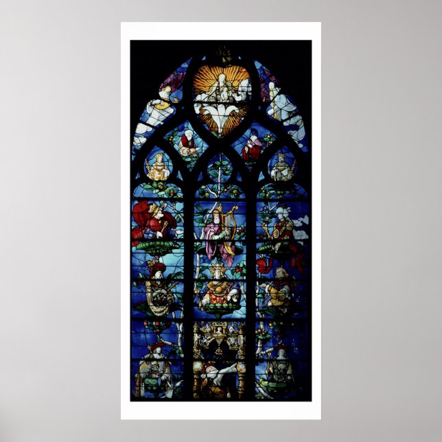 Madonna and Child with angels and portraits reflec Poster (Front)