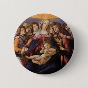 Madonna and Child with Angels by Sandro Botticelli 6 Cm Round Badge