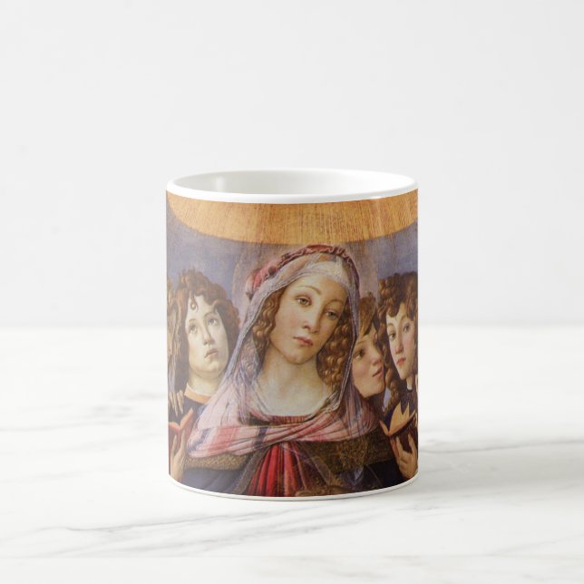 Madonna and Child with Angels by Sandro Botticelli Coffee Mug (Center)