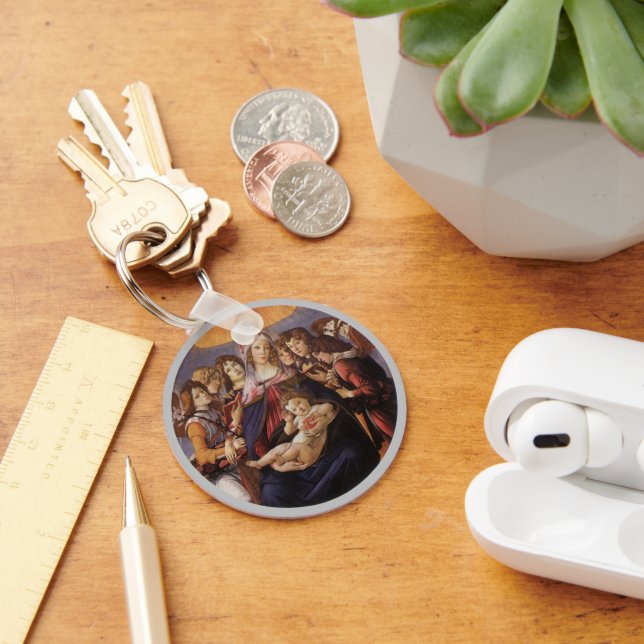 Madonna and Child with Angels by Sandro Botticelli Key Ring (Desk)