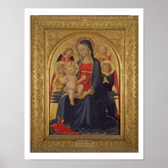 Madonna and Child with Angels, c.1467 (oil on pane Poster (Front)