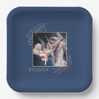 Madonna and Child with Angels Rejoice Paper Plate