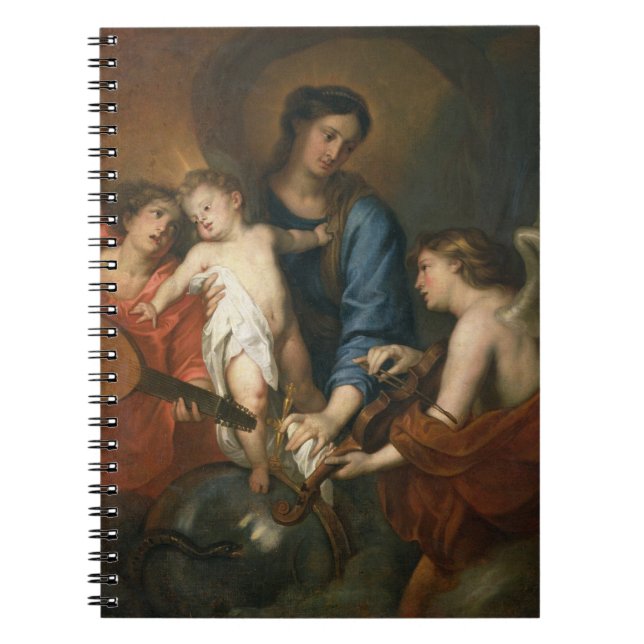 Madonna and Child with angels Spiral Notebook (Front)