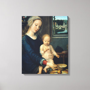 Madonna and Child With Milk Soup - Gerard David Canvas Print