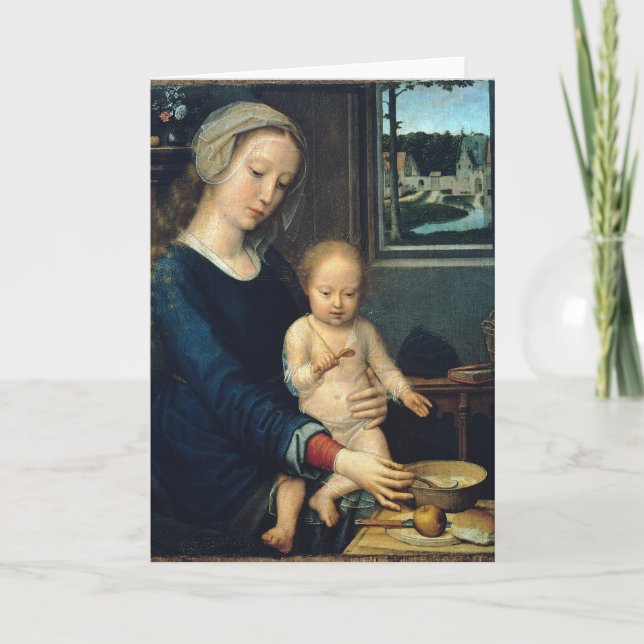 Madonna and Child With Milk Soup - Gerard David Card (Front)