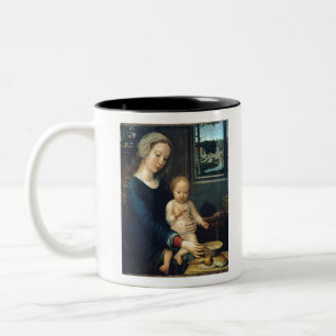 Madonna and Child With Milk Soup - Gerard David - Two-Tone Coffee Mug