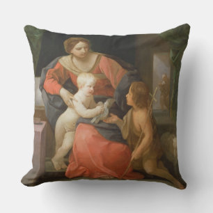 Madonna and Child with Saint John the Baptist Cushion