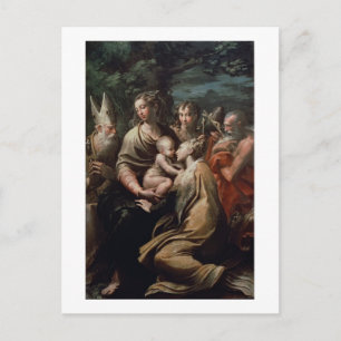 Madonna and Child with Saints, c.1529 (oil on pane Postcard