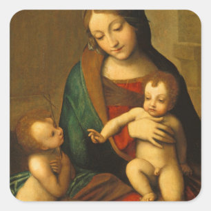 Madonna and Child with Saints Square Sticker