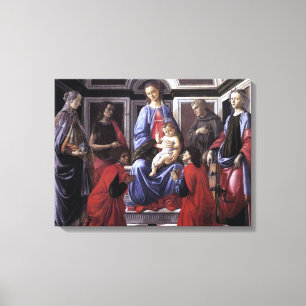 Madonna and Child with Six Saints - Botticelli Canvas Print
