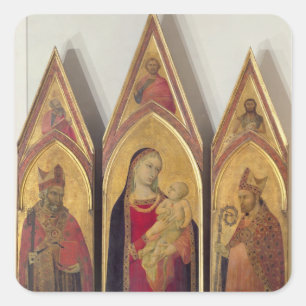 Madonna and Child with SS. Nicholas and Proculus, Square Sticker