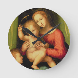 Madonna and Child with St. John Round Clock
