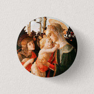 Madonna and Child with St. John the Baptist 3 Cm Round Badge