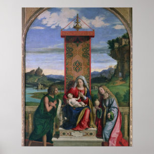 Madonna and Child with St. John the Baptist and Ma Poster