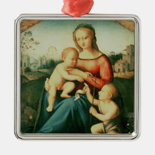 Madonna and Child with St. John the Baptist Metal Tree Decoration