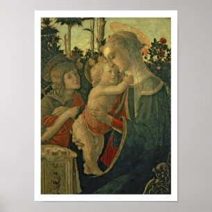 Madonna and Child with St. John the Baptist (oil o Poster