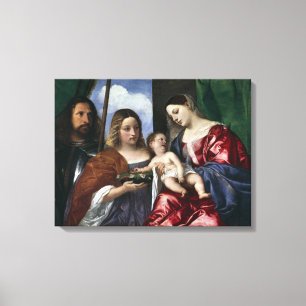 Madonna and Child With Sts Dorothy and George Canvas Print