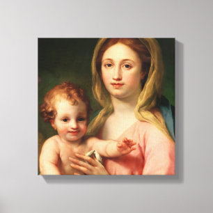 Madonna and Child with Two Angels, 1770-73 Canvas Print
