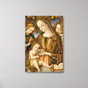 Madonna and Child with Two Angels Canvas Print