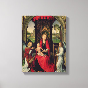 Madonna and Child with two Angels Canvas Print