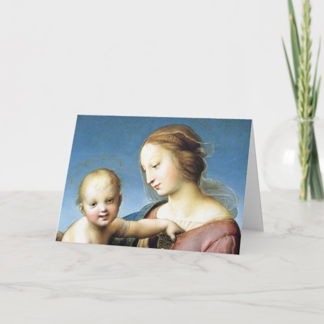 Madonna and Christ Child Sitting Outside Holiday Card (Front)