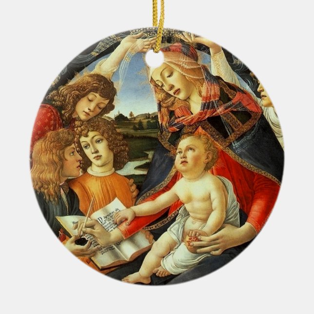 Madonna by Botticelli. Christmas Gift Ornament (Front)