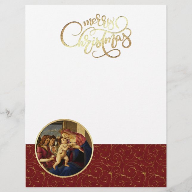 Madonna by Botticelli. Cristmas Letterhead (Front)