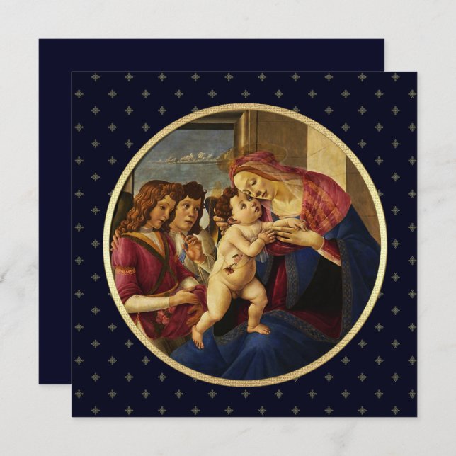 Madonna by Botticelli. Religious Christmas Cards (Front/Back)