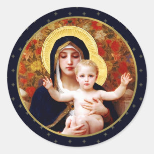 Madonna by W. Bouguereau. Christmas Gift Stickers