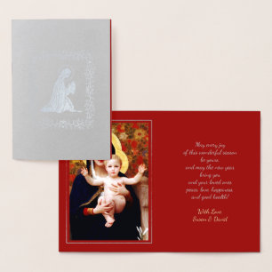 Madonna by W.Bouguereau Luxury Christmas  Foil Card