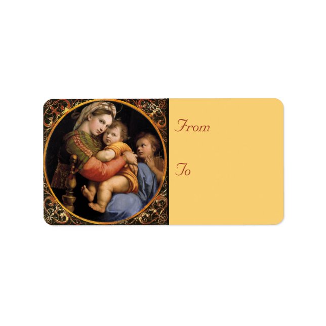 Madonna & Child Christmas Address Labels (Front)