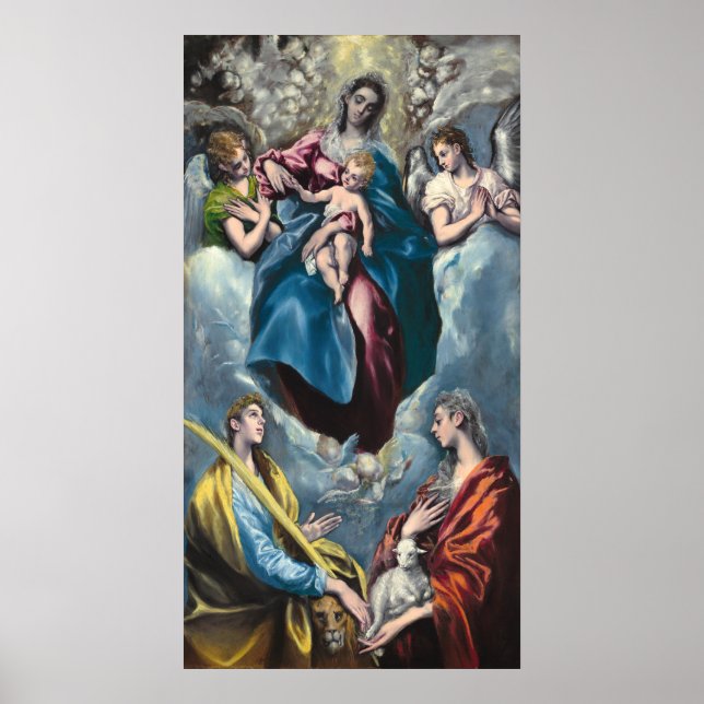Madonna & Child - El Greco, Greek Fine Art Poster (Front)