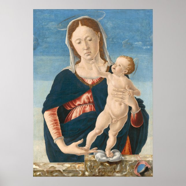 Madonna Child Marco Zoppo, Italian Fine Art Poster (Front)