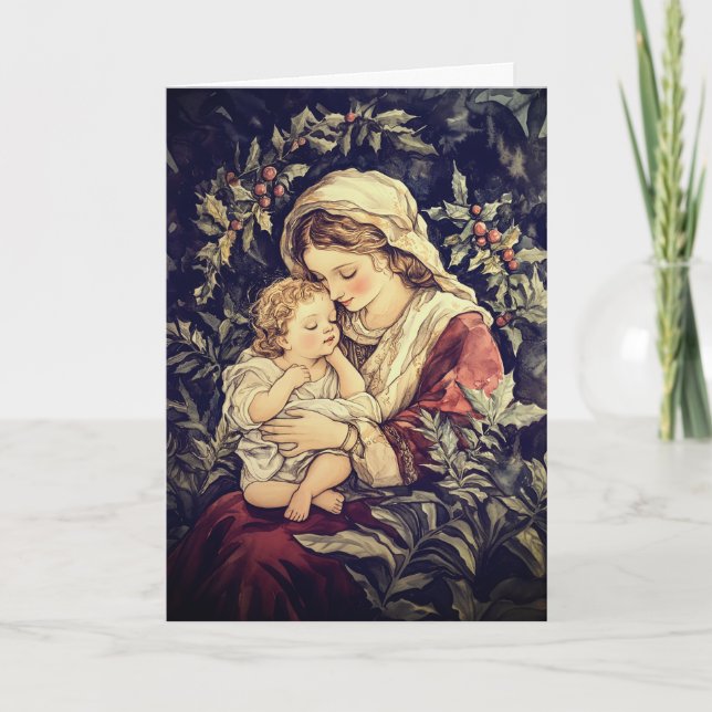 Madonna Child Vintage Christmas Card (Front)