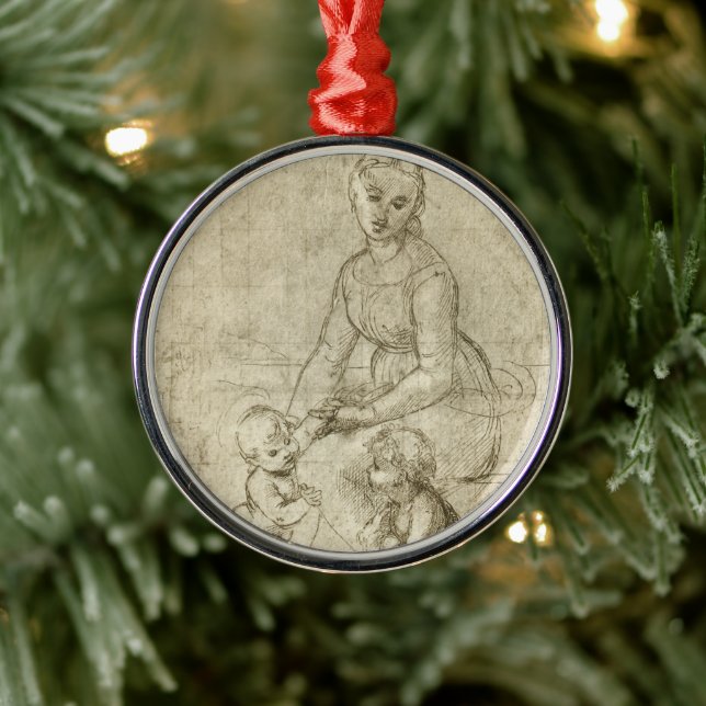 Madonna, Christ and Saint John Baptist by Rapahel Metal Tree Decoration (Tree)