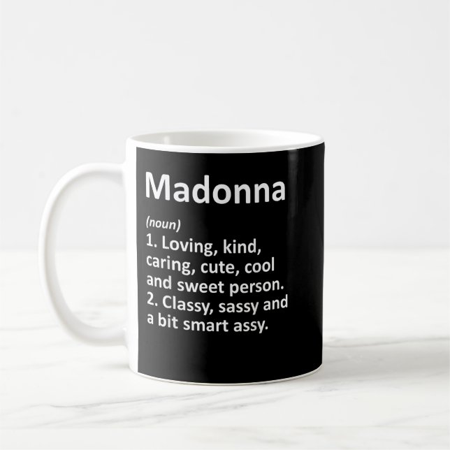 MADONNA Definition Personalised Name Funny Birthda Coffee Mug (Left)